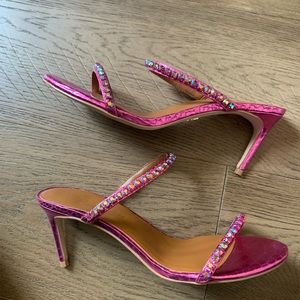 KURT GEIGER PINK RHINESTONE HEEL SANDALS